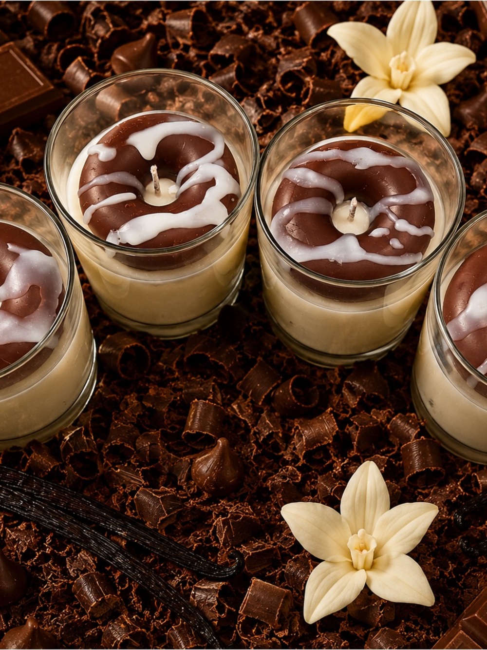 Chocolate donut candle